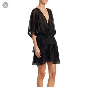 IRO black metallic tiered dress size 38